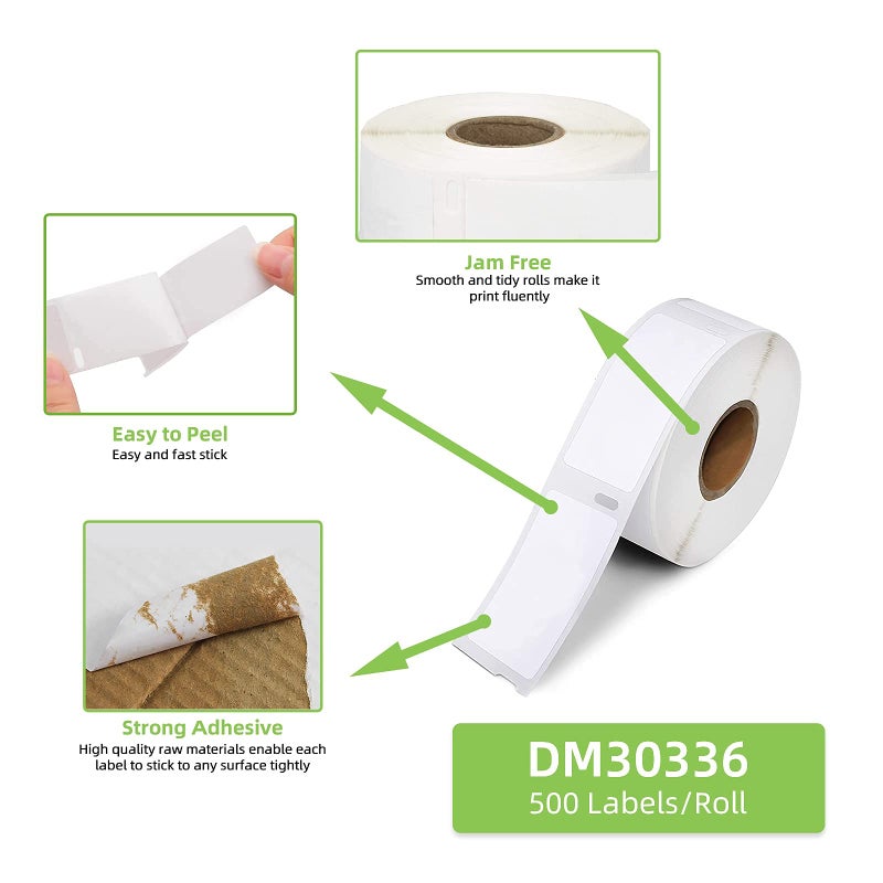 Anylabel Compatible 1" x 2-1/8" Multipurpose Direct Thermal Labels Replacement for DYMO 30336 Barcodes Address Postage, Compatible with Rollo, DYMO 4XL & Zebra Printers (12 Rolls, 500 Labels/Roll) - Image 4